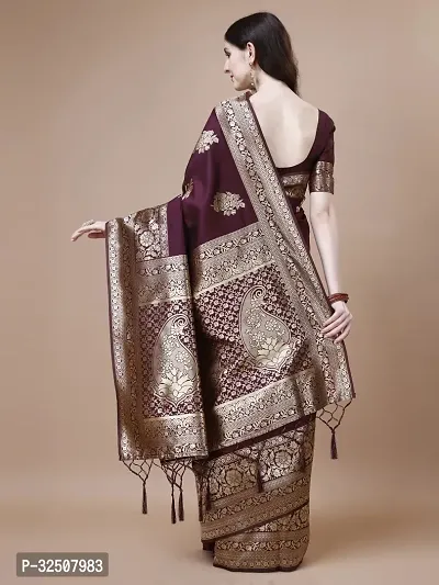 Stylish Brown Art Silk Saree With Blouse Piece For Women-thumb2