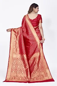 Stylish Maroon Art Silk Saree With Blouse Piece For Women-thumb1