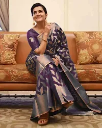 Stylish Purple Art Silk Saree With Blouse Piece For Women-thumb2