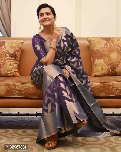 Stylish Purple Art Silk Saree With Blouse Piece For Women-thumb3