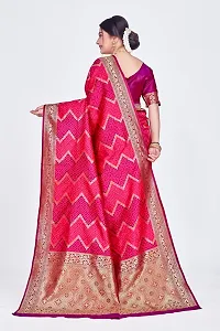 Stylish Pink Art Silk Saree With Blouse Piece For Women-thumb1