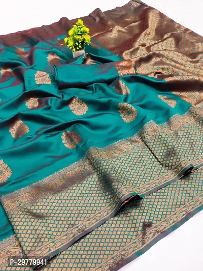 Stylish Green Art Silk Saree with Blouse piece For Women