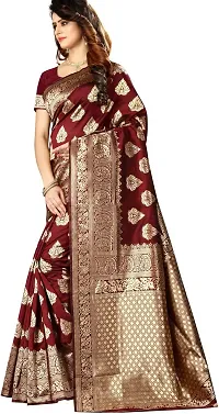 Stylish Brown Art Silk Saree With Blouse Piece For Women-thumb2