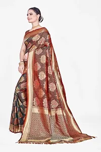 Stylish Multicoloured Art Silk Saree With Blouse Piece For Women-thumb1