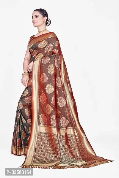 Stylish Multicoloured Art Silk Saree With Blouse Piece For Women-thumb2