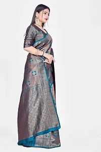 Stylish Teal Art Silk Saree With Blouse Piece For Women-thumb2