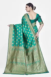 Stylish Green Art Silk Saree with Blouse piece For Women-thumb1