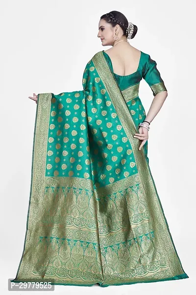 Stylish Green Art Silk Saree with Blouse piece For Women-thumb2