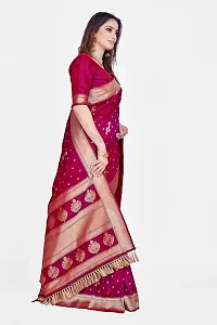 Stylish Magenta Art Silk Saree With Blouse Piece For Women-thumb3