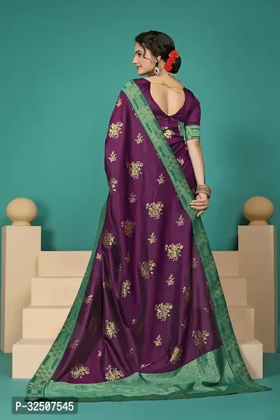 Stylish Purple Art Silk Saree With Blouse Piece For Women-thumb3