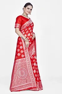 Stylish Red Art Silk Saree With Blouse Piece For Women-thumb3