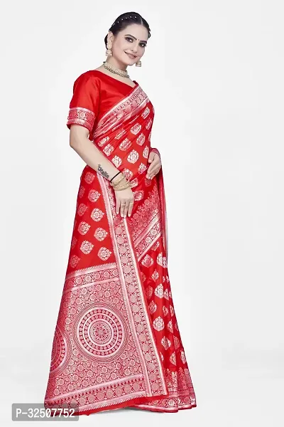 Stylish Red Art Silk Saree With Blouse Piece For Women-thumb4