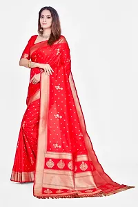 Stylish Red Art Silk Saree With Blouse Piece For Women-thumb2