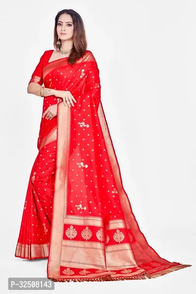 Stylish Red Art Silk Saree With Blouse Piece For Women-thumb3