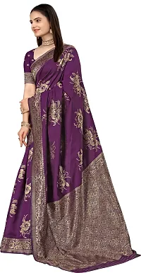 Stylish Purple Art Silk Saree With Blouse Piece For Women-thumb2