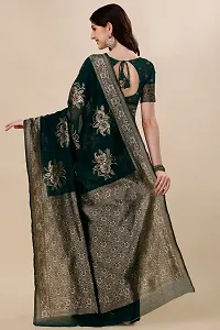 Stylish Green Art Silk Saree with Blouse piece For Women-thumb1