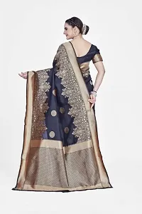 Stylish Black Art Silk Saree With Blouse Piece For Women-thumb1