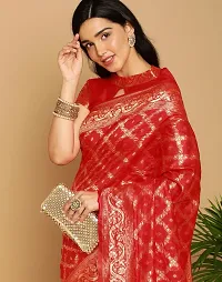 Stylish Red Art Silk Saree With Blouse Piece For Women-thumb4