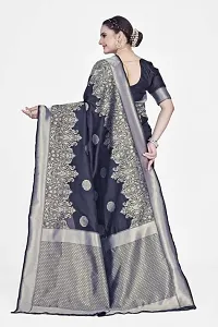 Stylish Black Art Silk Saree With Blouse Piece For Women-thumb1