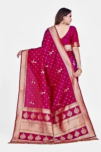 Stylish Magenta Art Silk Saree With Blouse Piece For Women-thumb1