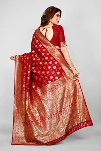 Stylish Red Art Silk Saree with Blouse piece For Women-thumb1