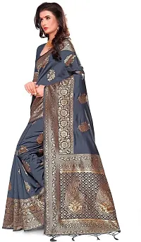 Stylish Grey Art Silk Saree With Blouse Piece For Women-thumb2