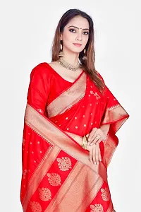 Stylish Red Art Silk Saree With Blouse Piece For Women-thumb3