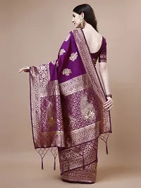 Stylish Purple Art Silk Saree With Blouse Piece For Women-thumb1