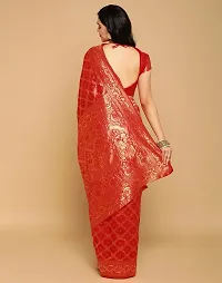 Stylish Red Art Silk Saree with Blouse piece For Women-thumb1