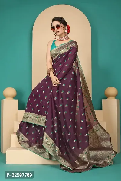 Stylish Purple Art Silk Saree With Blouse Piece For Women-thumb4