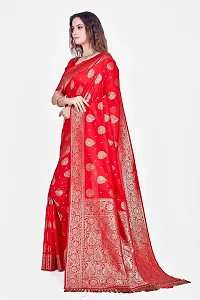 Stylish Red Art Silk Saree With Blouse Piece For Women-thumb2