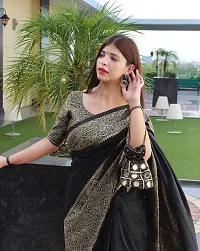 Stylish Black Art Silk Saree With Blouse Piece For Women-thumb3