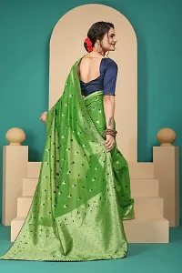 Stylish Green Art Silk Saree With Blouse Piece For Women-thumb1