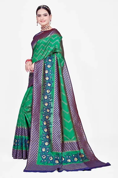 Must Have Art Silk Saree with Blouse piece 