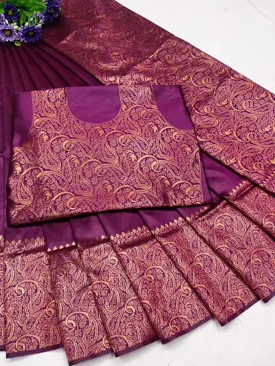 Trending Art Silk Saree with Blouse piece 