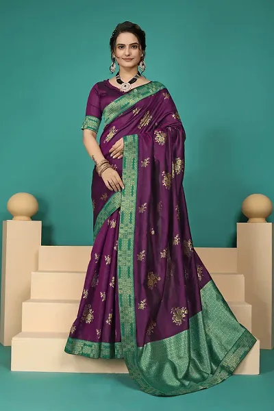 Elegant Art Silk Saree with Blouse piece 