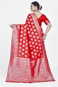 Stylish Red Art Silk Saree With Blouse Piece For Women-thumb1