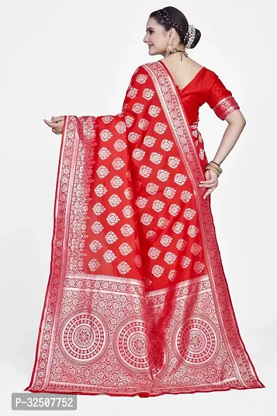 Stylish Red Art Silk Saree With Blouse Piece For Women-thumb2