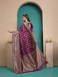 Stylish Purple Art Silk Saree with Blouse piece For Women-thumb1