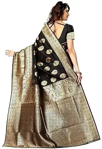 Stylish Black Art Silk Saree with Blouse piece For Women-thumb1