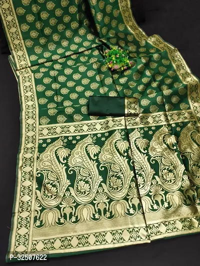 Stylish Green Art Silk Saree With Blouse Piece For Women