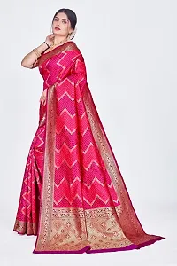 Stylish Pink Art Silk Saree With Blouse Piece For Women-thumb2