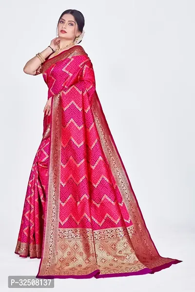 Stylish Pink Art Silk Saree With Blouse Piece For Women-thumb3