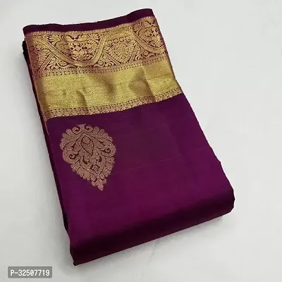 Stylish Purple Art Silk Saree With Blouse Piece For Women-thumb0