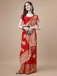 Stylish Red Art Silk Saree With Blouse Piece For Women-thumb2