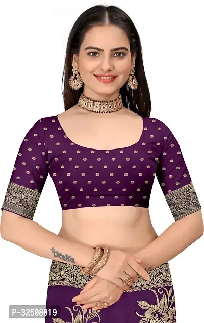 Stylish Purple Art Silk Saree With Blouse Piece For Women-thumb5