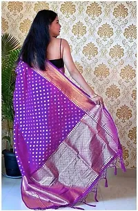 Stylish Purple Art Silk Saree with Blouse piece For Women-thumb1