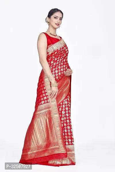 Stylish Red Art Silk Saree With Blouse Piece For Women-thumb4