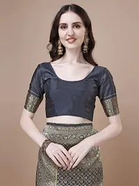 Stylish Grey Art Silk Saree With Blouse Piece For Women-thumb4