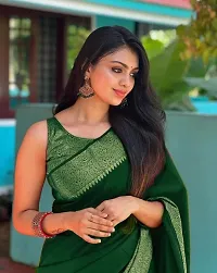 Stylish Green Art Silk Saree With Blouse Piece For Women-thumb1